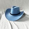 Men's Classic Cowboy Hat Western Cowboy Hat Outdoor Sun Hat Adjustable Drawstring Felt Hat