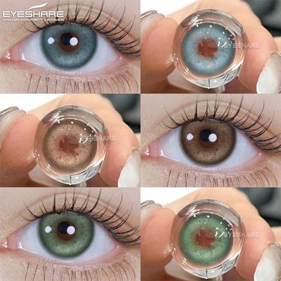 Корейские линзы Colorcon серого цвета, голубые контактные линзы, модные коричневые большие глаза, зрачки естественного цвета для глаз