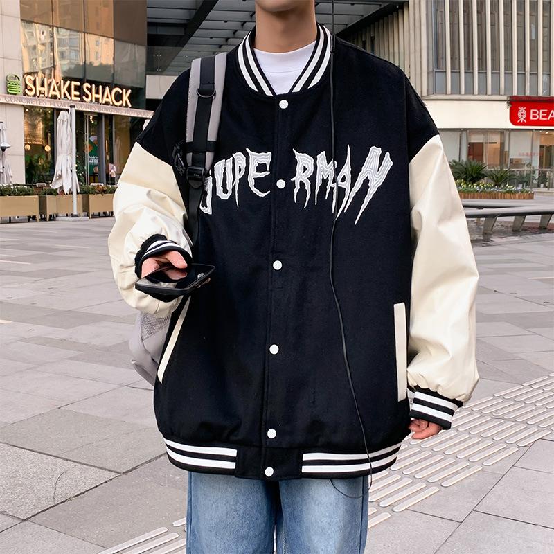 Бейсбольная куртка осень американская уличная хулиганка красивая подростковая мужская свободная повседневная куртка мужская