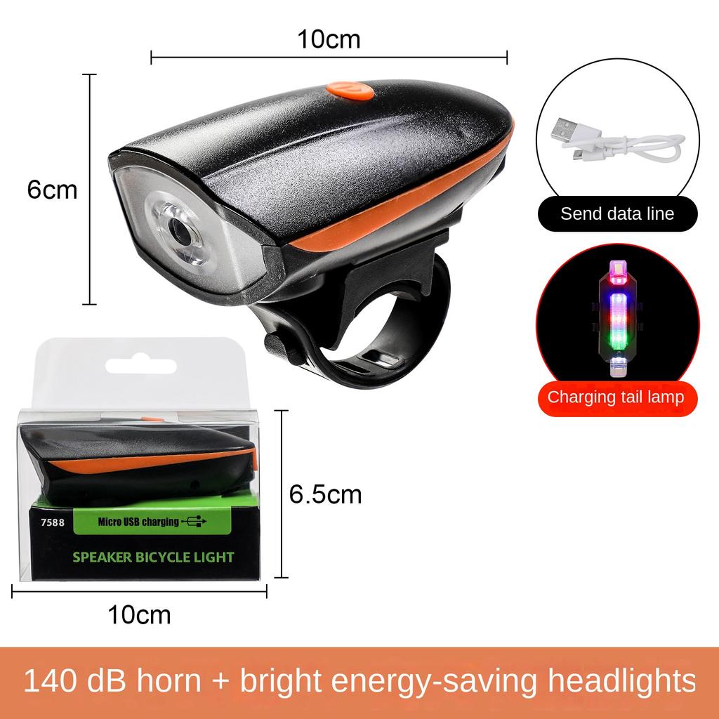 Bicycle Lights with Speakers, Rechargeable Bicycle Lights, Cycling Lights, Bicycle Headlights with 3 Lighting Modes