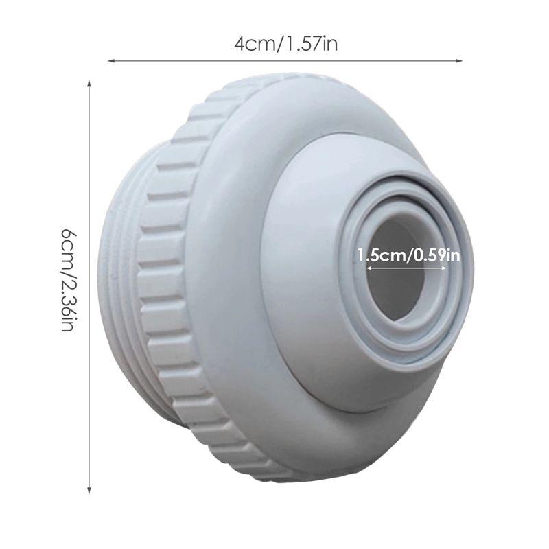 8X Swimming Pool Spa Return Jet Fitting Massage Nozzle Inlet Outlet Bath Tub Nozzle With Adjustable Jet Eyeball-B61B