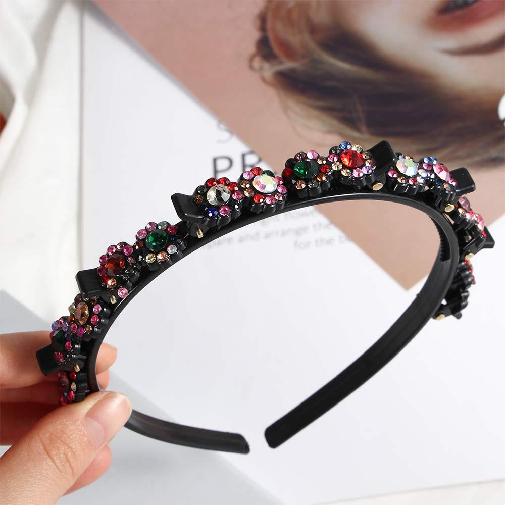 artifact Rhinestone Multi-storey Toothed Clip Weave Head Hoop Styling Tool Black Braided Hair Clip