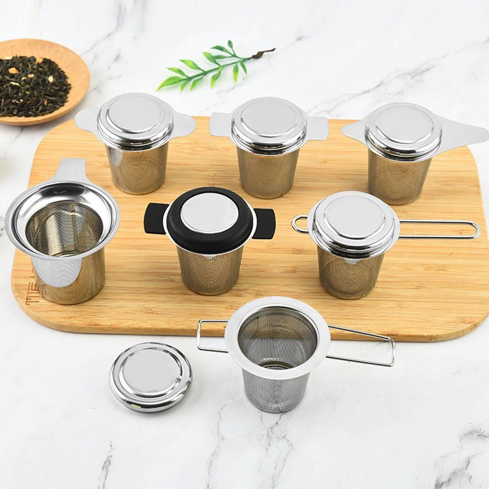 Reusable Infuser Fine Stainless Steel Coffee Lid Leaf Spice Filter Infuser Tea Strainer Filters