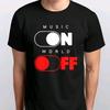 Футболка Music On World Off размеры S M L XL XXL 3 4 XL цвета Черный