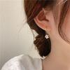 Korean Version of Chain Flower Earrings Earbuds Korean Version of Flash Diamond Earrings Small Earrings Earrings Exquisite New Style