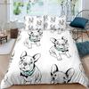 Милый мультяшный принт с изображением собаки, пододеяльник, наволочка, комплект постельного белья из трех предметов, удобный пододеяльник, детский подарок