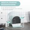 Hooded Cat Litter Box, Kitten Litter Tray, with Lid, Scoop, Filter, Flap Door