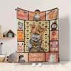 1pc Cat-themed posters Blanket - Perfect Gift for Birthdays, Christmas & Halloween- Soft, Warm & Versatile yy250909192