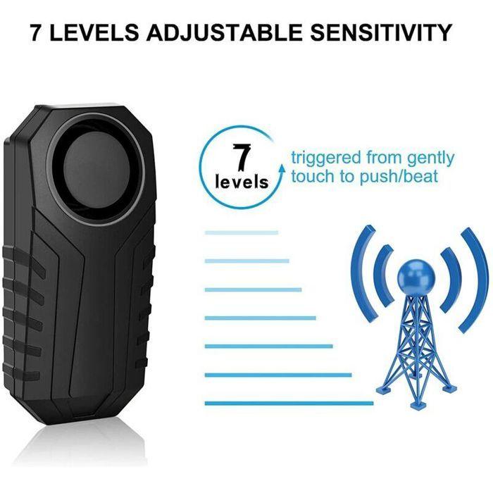 Alarme de vlo sans fil scurit anti-vol 113 dB tanche pour vlo moto voiture scooter couleurs multiples Largeight