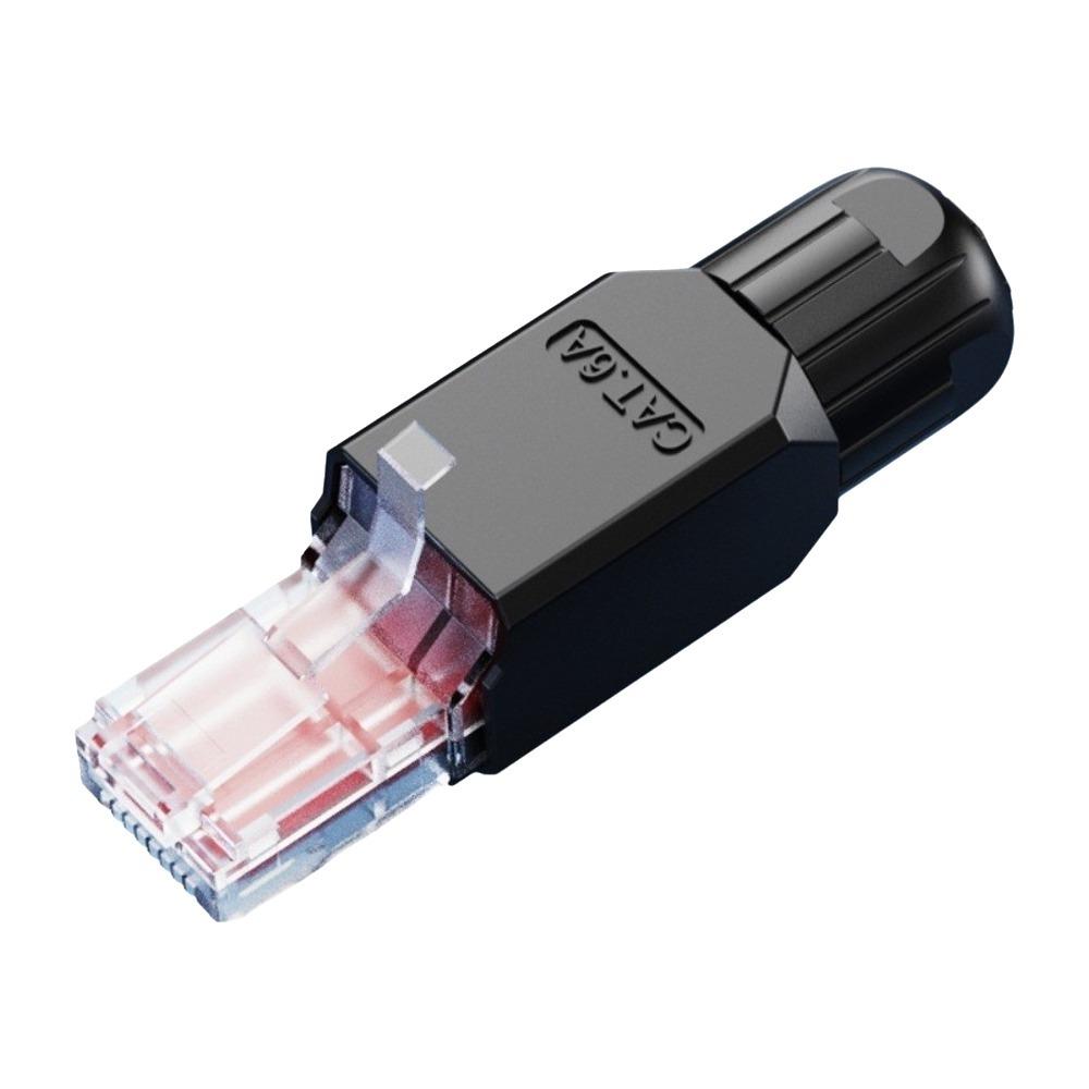 Разъем RJ45 без инструментов, с золотым покрытием, без обжима, CAT6A CAT6, штекер для полевой заделки, простая установка для кабеля 23AWG - 26AWG