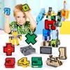 Assemble Robots Transformation Building Blocks Action Figure Car Model Deform Number Letters Alphabet Math Educational Toys