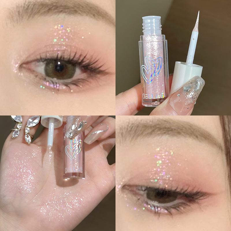 Жидкие мерцающие тени для век Gellas: Хайлайтер под глаза в форме капли с мелким глиттером