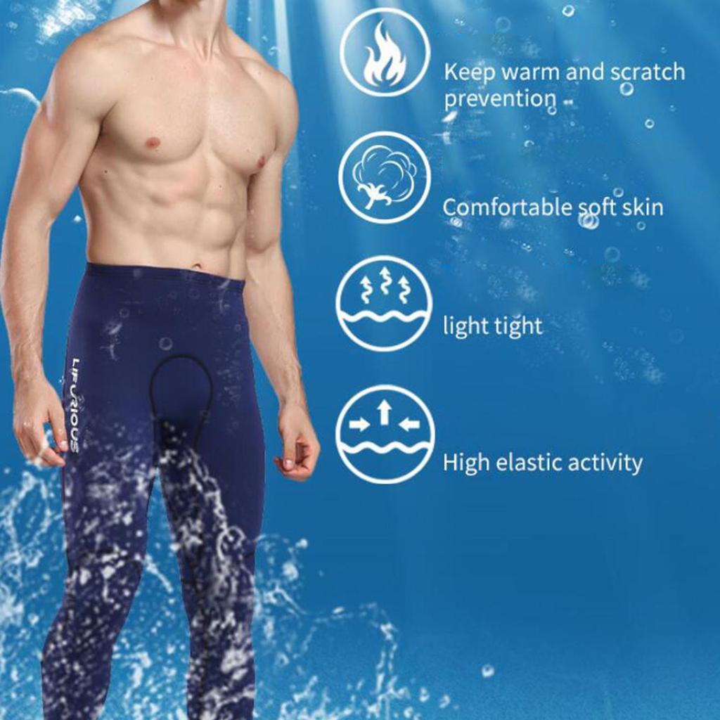 Mens Wetsuit Pants Neoprene Keep Warm 2mm Swimwear for Surfing S Black