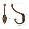 5Pcs Double Coat Hooks Wall Mounted Bathroom Coat Rack Retro Bronze Clothes Hanger Heavy Duty Door Coat Non-slip Hooks