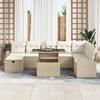 VidaXL Ensemble de Sofa de Jardin de 9 pièces avec Coussins Beige en Rattan Poly 3359778