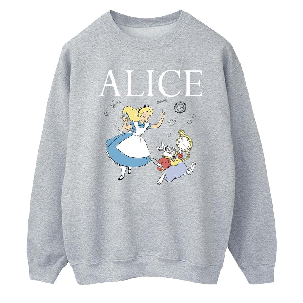 Disney Mens Alice In Wonderland Follow The Rabbit Sweatshirt