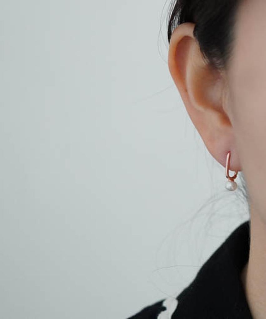 Серебряные серьги Alleun из серебра 925 пробы, U-образной формы, с пресноводным жемчугом, на застежке-пуш-ап, для повседневного ношения