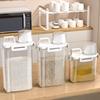 Grain Can Ergonomic Handle Measuring Cup Design Storage Container with Lid Plastic Transparent Grain Dispenser