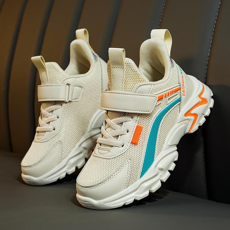 Boys Shoes 2025 Summer New Middle and Large Children Boys Net Shoes Little White Shoes Student Breathable Mesh Sneakers