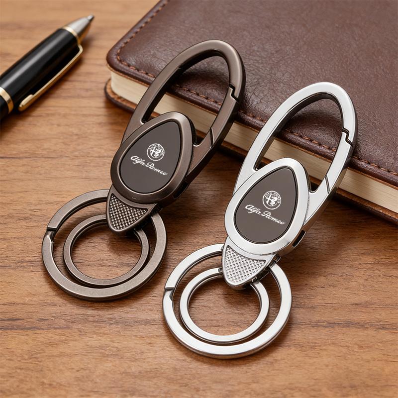 XMDSF1 High Quality Metal Car Keychain Auto Logo Key Holder Keyring For Alfa Romeo 147 159 166 156 4C Spider Giulia Giulietta Tonale GT