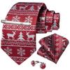 Men's Tie Silk Paisley Classic Wedding Necktie and Pocket Square Cufflinks Set