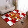 Manchester United Logo Red Checkered Design Rug Non-slip rug suitable for living room and bedroom sofas.