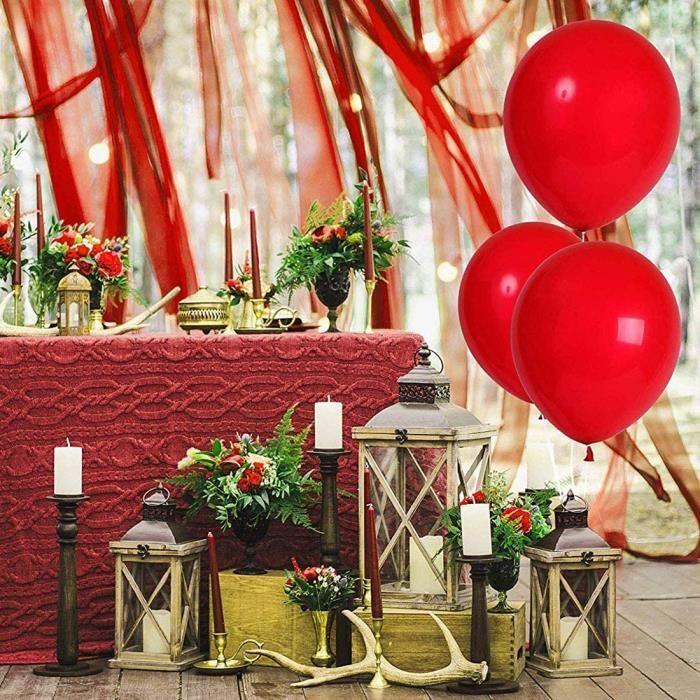 Ballon - Non spécifié - 27 cm - 100 pièces - Rouge - Décoration de fête - Anniversaire