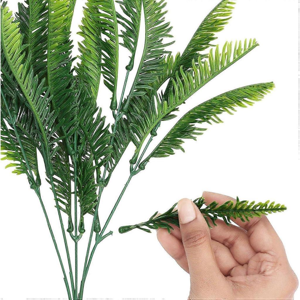 Artificial Fern (Set of 6) - Indoor/Outdoor Artificial Plant - Artificial Foliage for Living Room, Garden, Wedding Decoration, Office, Zen Bathroom De