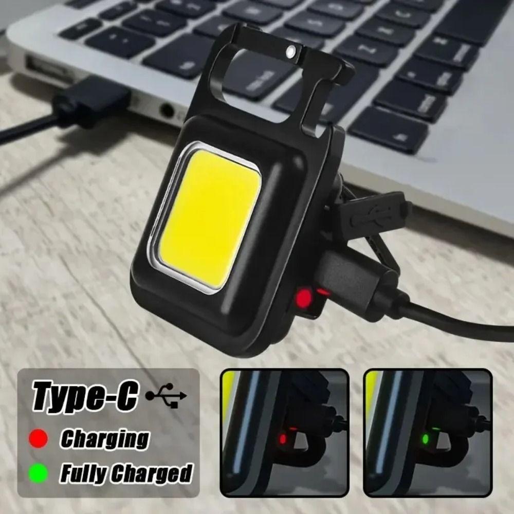 USB Charging Flashlight Super Bright Emergency Light High Quality Keychain Work Light  Outdoor