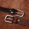 Ремень мужской простой модный тренд из натуральной кожи растительного дубления, воловья кожа с пряжкой, подходящая к джинсам, мужской кожаный ремень для отдыха