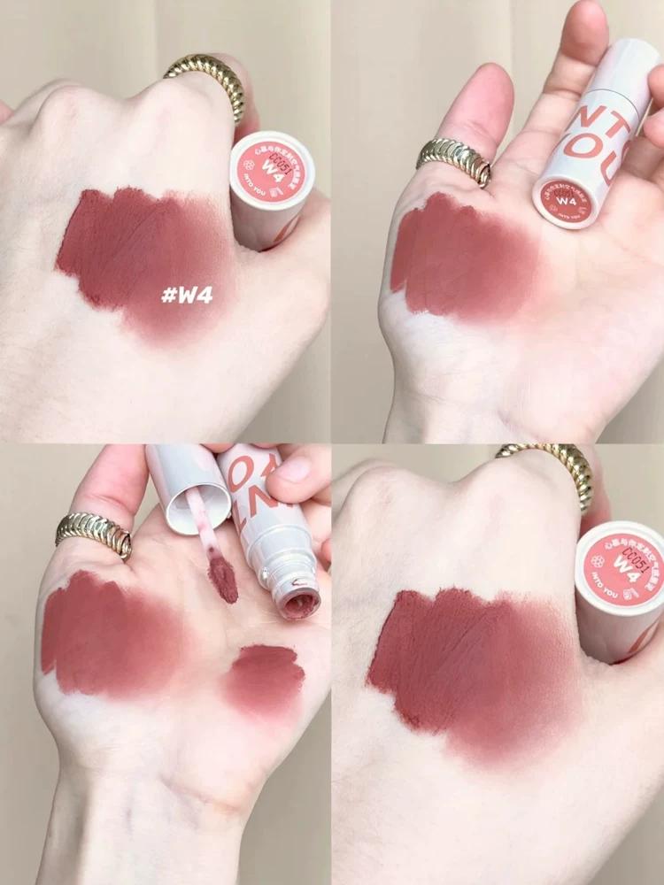 into You Lip Mud Lip Lacquer No Stain on Cup Heroine Air 04 Matte Mousse 23 Matte Surface 7 Peach Oolong Gray