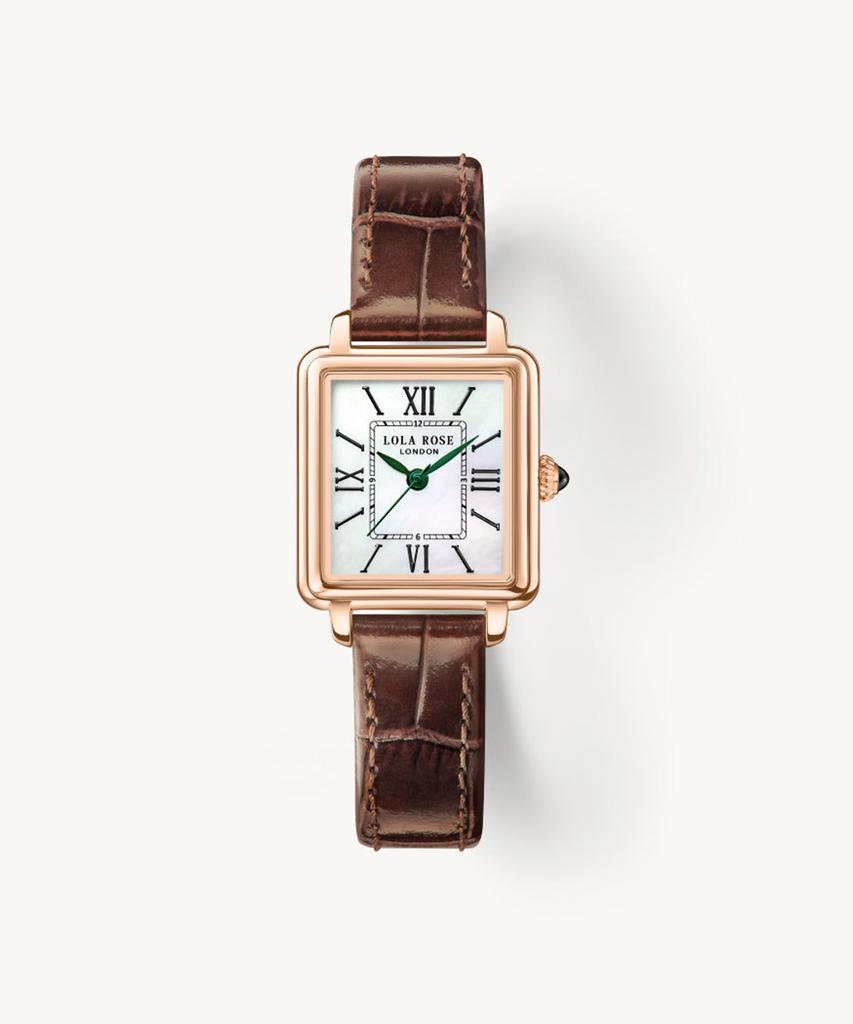 Lollalojeu New Cube Mother-Of-Pearl Green Hands Classic Wristwatch