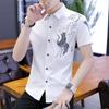 Men's Printed Short-sleeved Summer Trend of Handsome and Stylish Shirt Casual Versatile Inch Shirt Men's Shirt