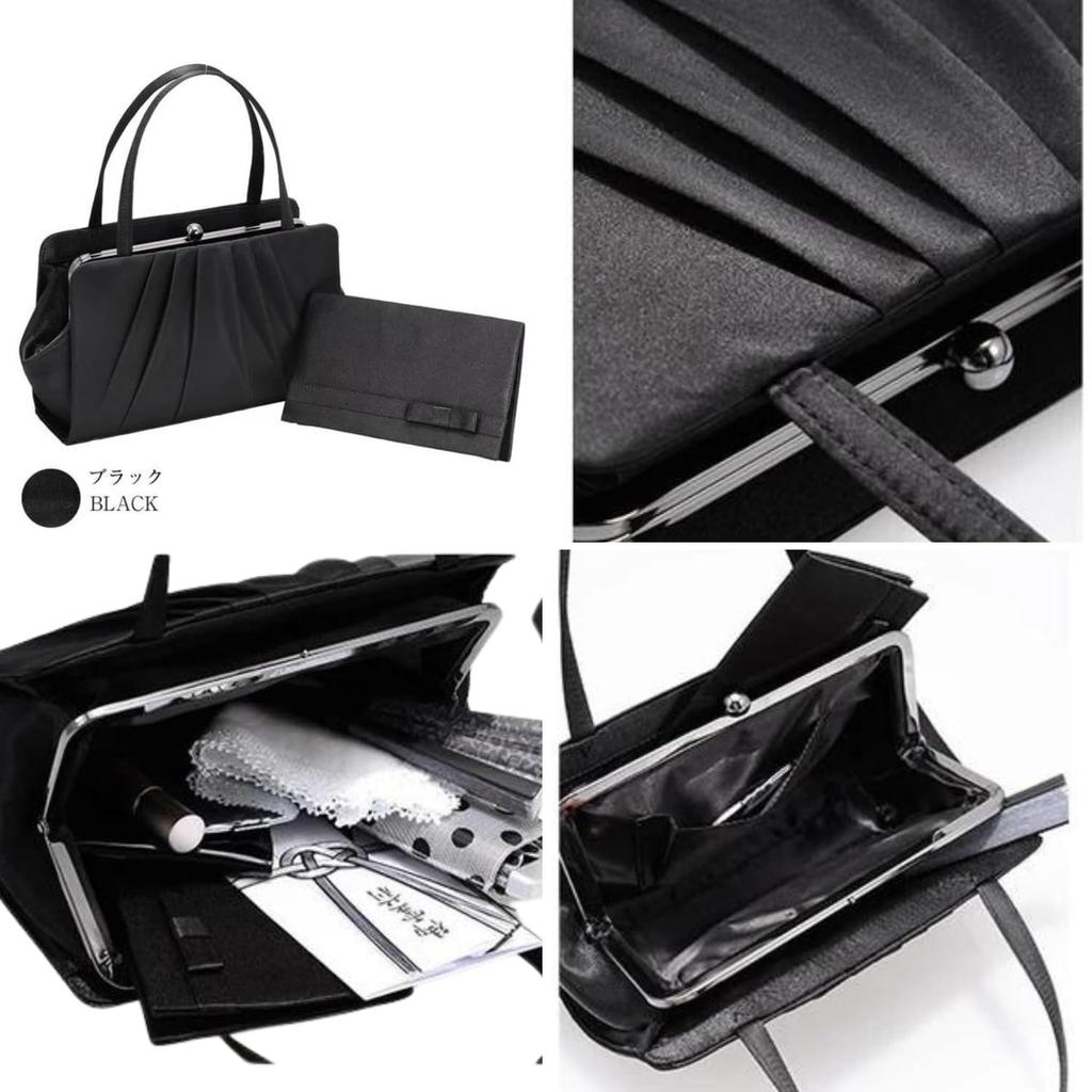 Fukuseido Formal Bag and Black Formal Wear for Suitable for and Other Includes a Black (3-Piece Set, Purse, Sub-Bag) Women, Weddings, Funerals,