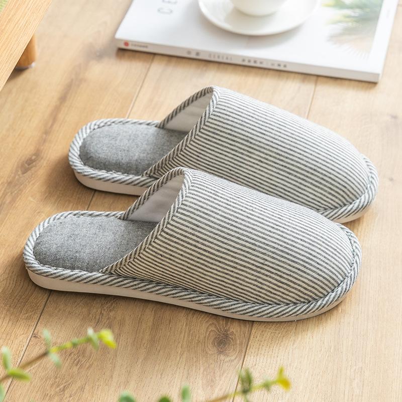 Льняные тапочки женские весенне-осенние на четыре сезона, домашние, из хлопка и льна, домашние, нескользящие, мужские, летние, парные