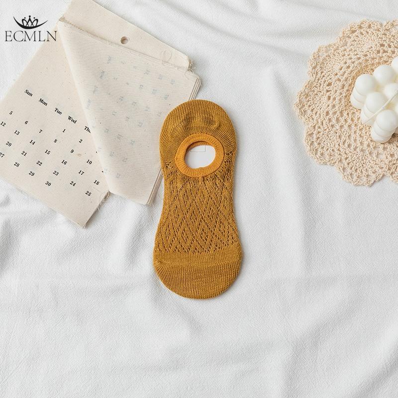 Women's Cotton Spring and Summer Boat Socks Invisible Socks Shallow Mouth Silicone Non-slip No-fall Heel Socks