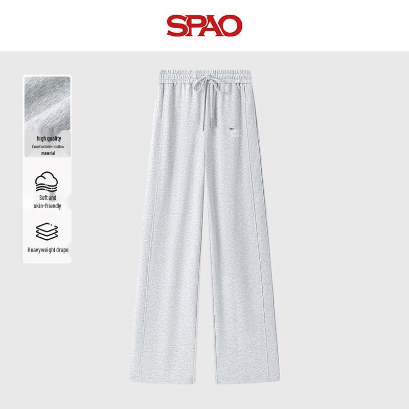 SPAO Korean Style Printed Loose Straight Wide Leg Casual Pants