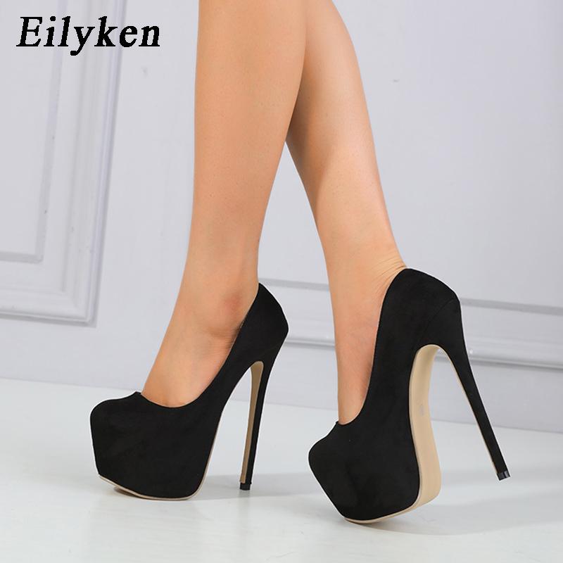 Eilyken Сексуальные женские туфли-лодочки, свадебные фетиш-сапоги, лаконичные туфли без шнуровки на высоком каблуке и платформе с очень круглым носком