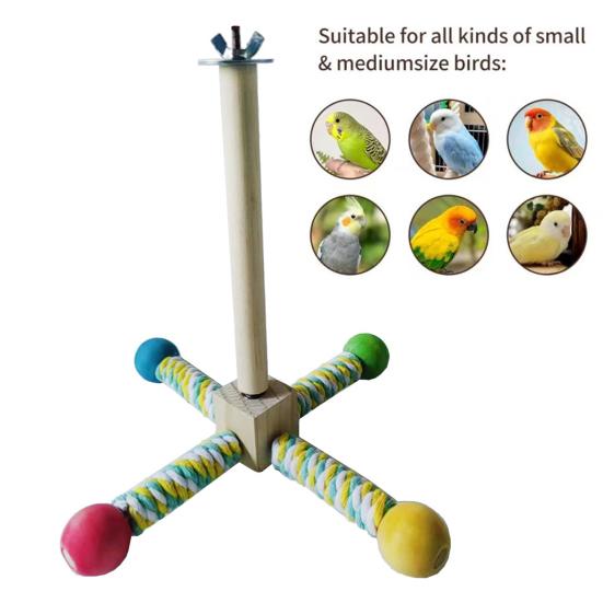 Вращающаяся подставка для птиц, игрушка-жердочка, вращающаяся на 360 градусов, деревянное колесо для упражнений, жердочка для попугаев, аксессуары для попугаев, волнистых попугайчиков, неразлучников, зябликов, конур