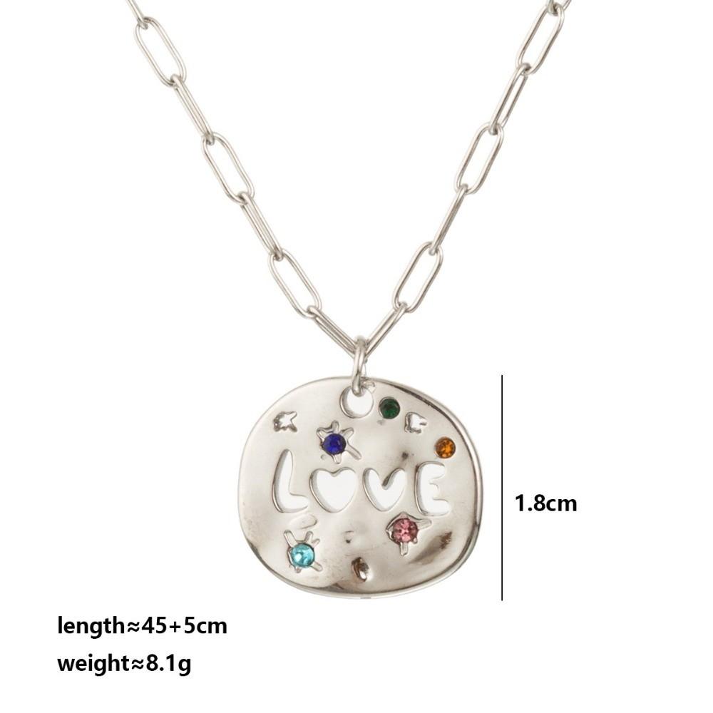 Stainless Steel Guardian Pendant Necklace Irregular Circular Pendant Necklace  For Grandma