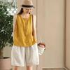 Summer New Retro Women's Cotton Sleeveless Undershirt Loose Versatile Thin Bottoming Large Size Outer Wear Tops