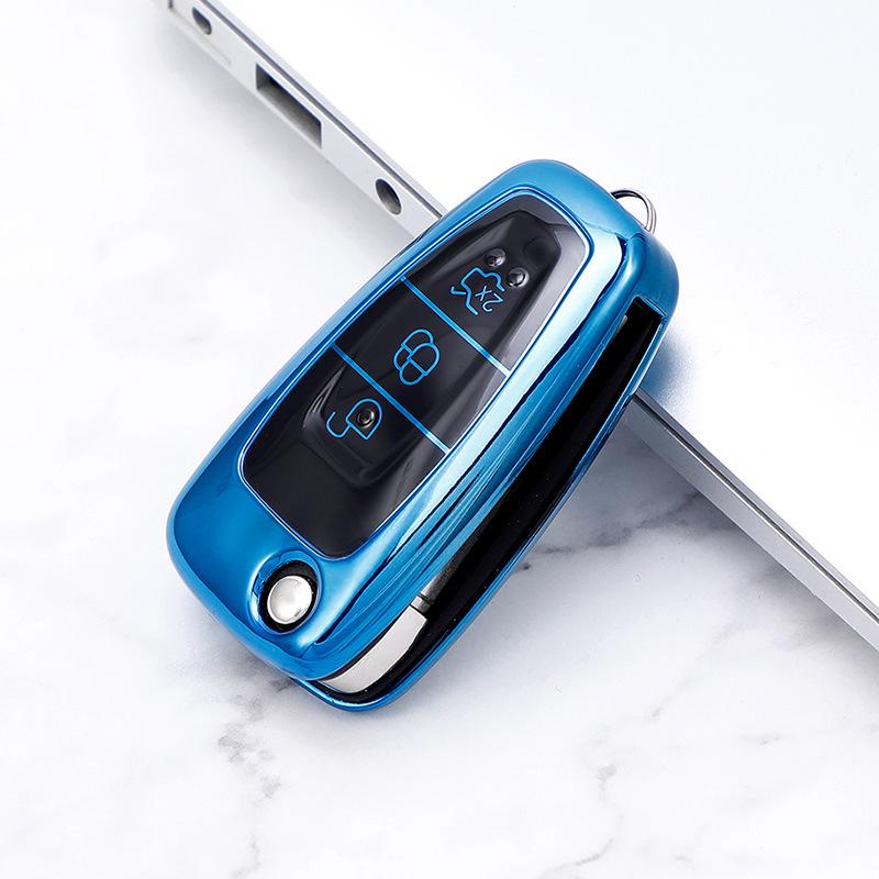 Гальванический чехол для автомобильного ключа, чехол для Ford Focus 2 3 MK3 ST RS Ecosport Kuga Escape Fiesta Fold C-Max S-Max Mondeo, аксессуары