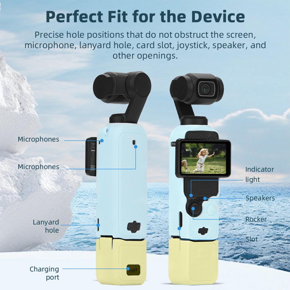 Силиконовый Чехол для DJI Osmo Pocket 3 Защитный Кейс Рукоятка Мягкая Оболочка Кожа Защитная Крышка Объектива Противоударный Аксессуары для Камеры