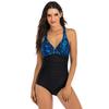 Colorful One Piece Women Swimwear Swimsuit Bathing Suit Patchwork Female Beachwear Bodysuit