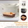 25Pcs Paper Baking Pan Reusable Paper Mini Loaf Pan with Lid and Fork Stackable Rectangular Paper Pan Mold Bread Cake Box