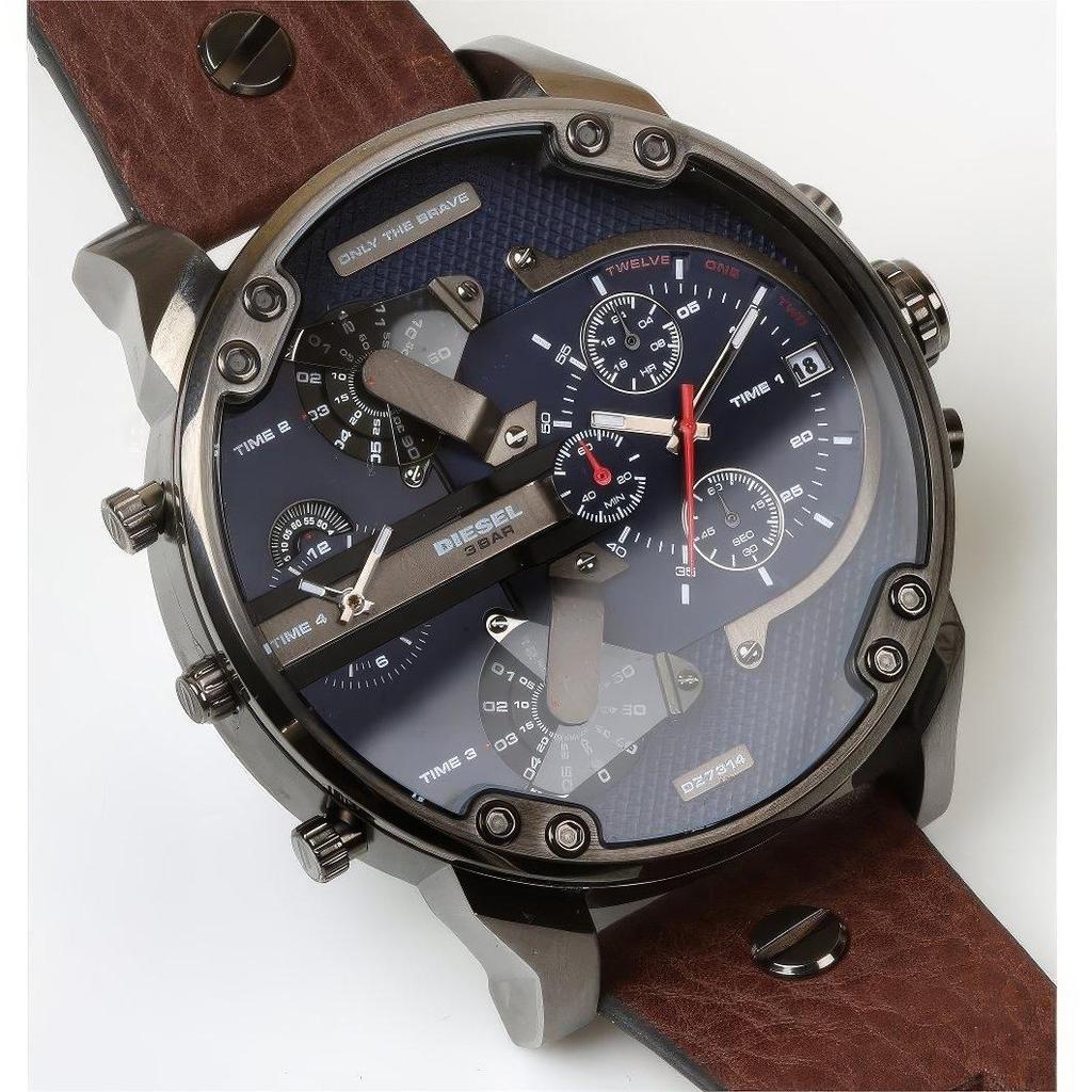 Diesel DZ7314 Mr Daddy Dual Time Chronograph мужские часы с темно-синим циферблатом
