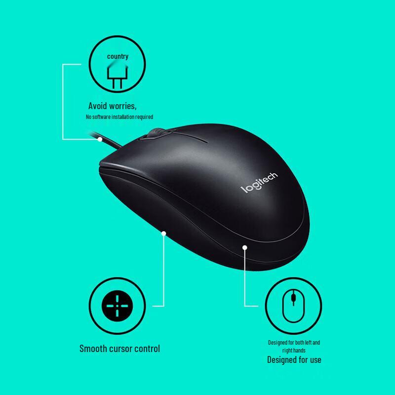 Logitech Проводная оптическая мышь B100