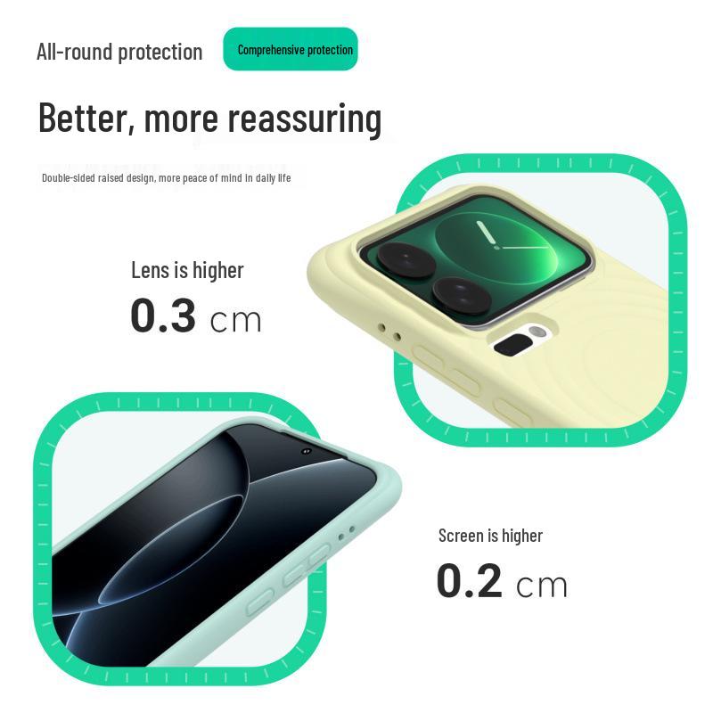 Магнитный противоударный чехол из жидкого силикона для Xiaomi 17ProMax