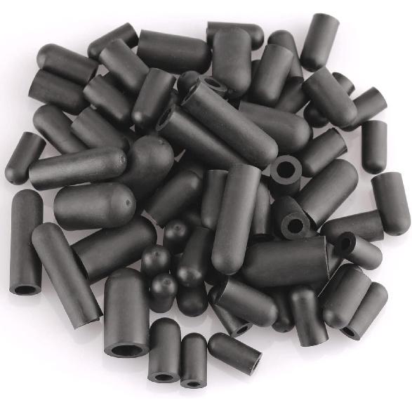 80PCS Vacuum Hose Caps, Connector Assortment 6 Sizes Black Rubber Cap, Automotive Topomatic Replacement Parts For Carburetor Vacuum Plugs, Intake