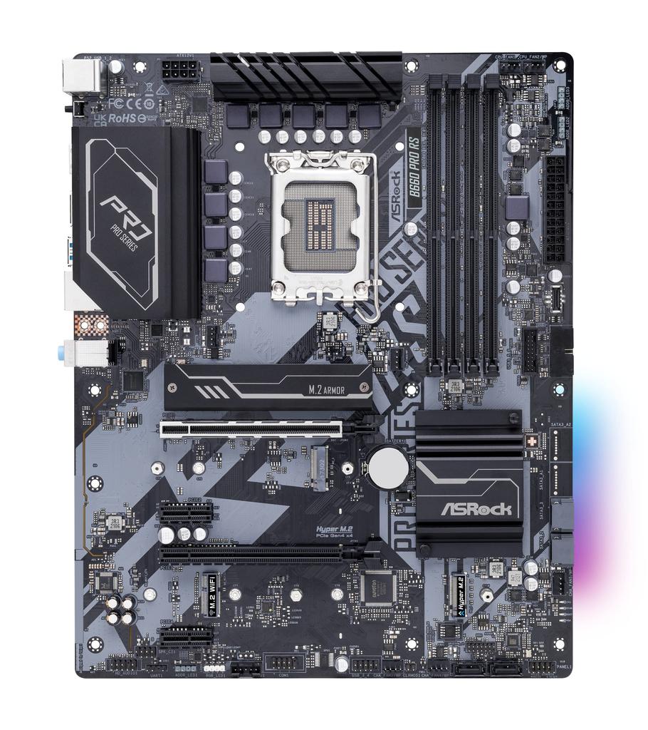 Материнская плата ASRock B660 Pro RS Intel B660 Series 12-го поколения, совместимая с материнскими платами B660M ATX, авторизованный дистрибьютор (LGA1700) [Одомашненный